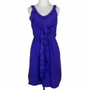 Rebecca Taylor 100% silk Violet ruffle dress 0